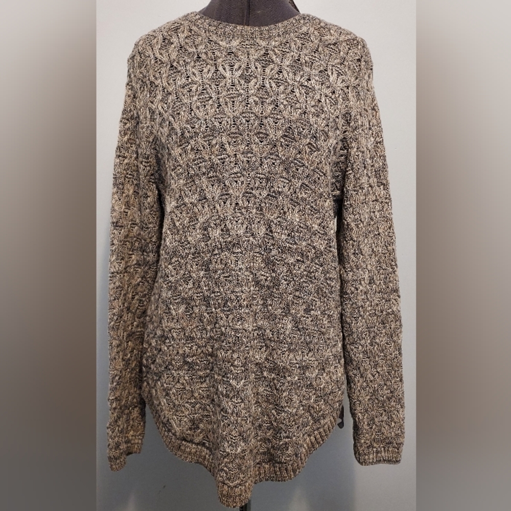 Jeanne Pierre Cotton Cable Knit Sweater Large Cream Crew Neck Long Sleeve ~READ~